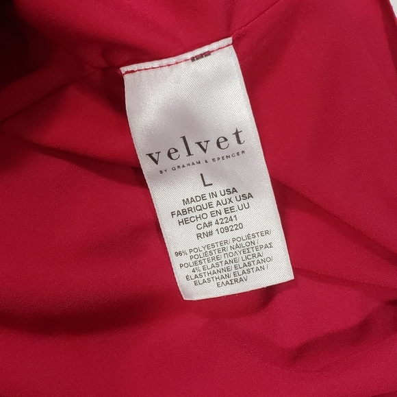 Velvet By Graham & Spencer Raspberry Pink Shift Dress Sz Large Ruffle Sleeve NWT - Picture 9 of 12